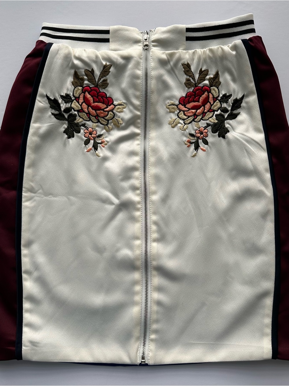 Endless Rose Reversible Pencil Skirt with Floral Embroidery